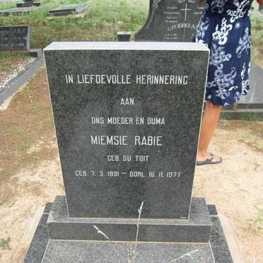 RABIE Miemsie nee DU TOIT 1891-1977