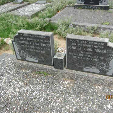 TONDER Matthys A.J., van 1882-1962 &amp; Cornelia G. COHN 1892-1965