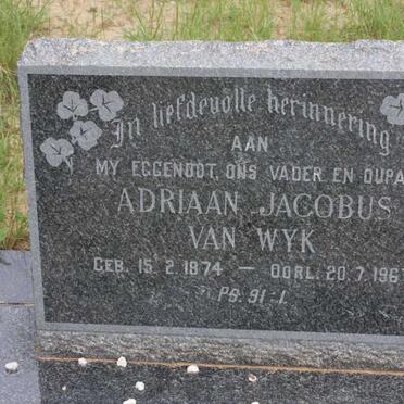 WYK Adriaan Jacobus, van 1874-1967