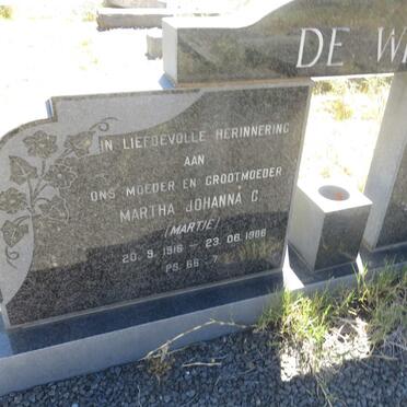 WITT Martha Johanna C., de 1916-1986