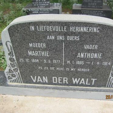 WALT Anthonie, van der 1885-1984 &amp; Marthe 1884-1977