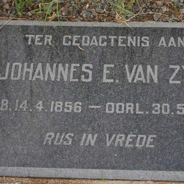 ZYL Johannes E., van 1856-1934