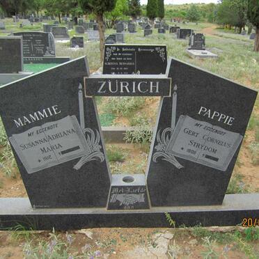 ZÜRICH Gert Cornelus Strydom 1908- &amp; Susanna Adriana Maria 1912-