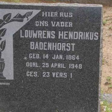 BADENHORST Louwrens Hendrikus 1864-1948