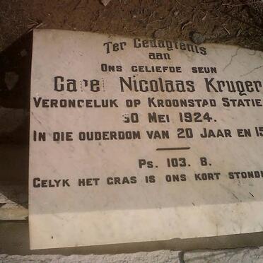 KRUGER Carel Nicolaas -1924