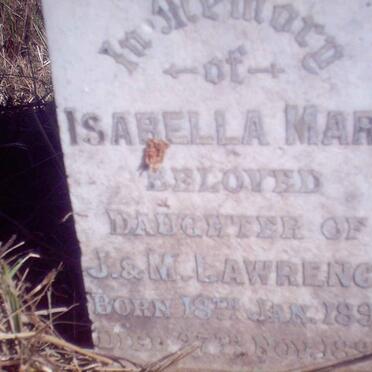 LAWRENCE Isabella Mary 1894-189?