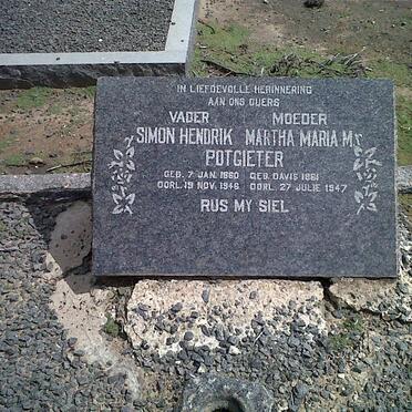 POTGIETER Simon Hendrik 1860-1946 &amp; Martha Maria M. 1861-1947