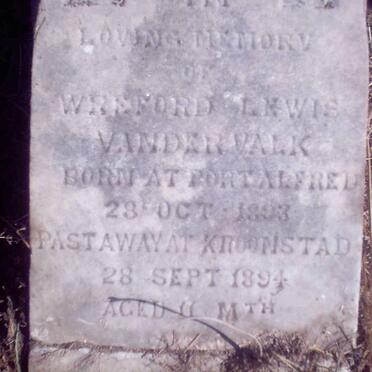 VALK Wenford Lewis, van der 1893-1894