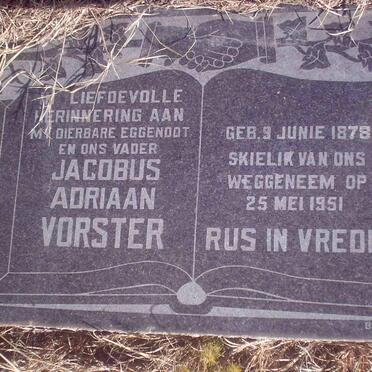 VORSTER Jacobus Adriaan 1878-1951