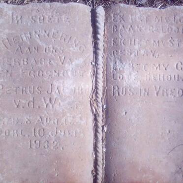 WALT Petrus Jacobus, v.d. -1932