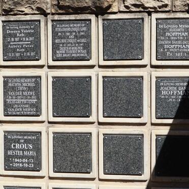 KOK Aubrey Peter 1931-2017 &amp; Doreen Valerie 1937-2017 :: HOFFMAN Joachim Daniël 1952-2009