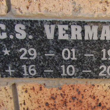 VERMAAK C.S. 1909-2003