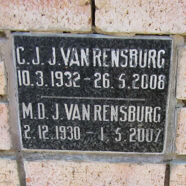 RENSBURG C.J., J van 1932-2008 &amp; M.D. 1930-2007
