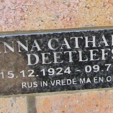 DEETLEFS Anna Catharina 1924-2012