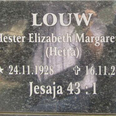 LOUW Hester Elizabeth Margaretha 1928-2013