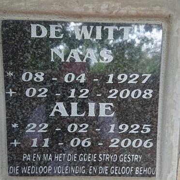 WITT Naas, de 1927-2008 &amp; Alie 1925-2006