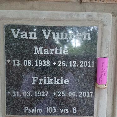 VUUREN Frikkie, van 1927-2017 &amp; Martie 1938-2011