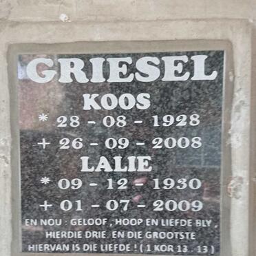 GRIESEL Koos 1928-2008 &amp; Lalie 1930-2009