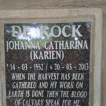 KOCK Johanna Catharina, de 1952-2013