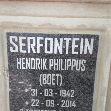SERFONTEIN Hendrik Philippus 1942-2014