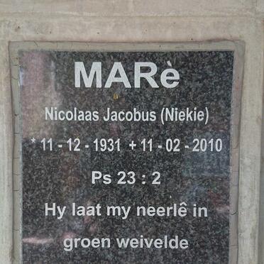 MARE Nicolaas Jacobus 1931-2010