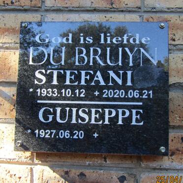 BRUYN Guiseppe, du 1927- &amp; Stefani 1933-2020