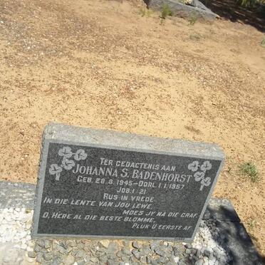 BADENHORST Johanna S. 1945-1957