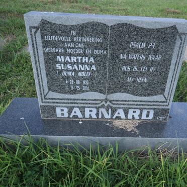 BARNARD Martha Susanna 1920-2001
