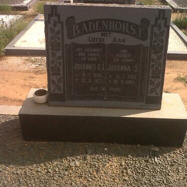 BADENHORST Johannes G.L. 1896-1971 &amp; Johanna S. 1907-1985