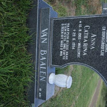 BAALEN Anna Catharina, van WILLEMSE 1905-1994