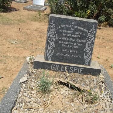 GILLESPIE Susanna Maria Johanna nee BREWIS 1912-1952