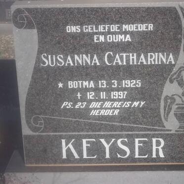 KEYSER Susanna Catharina nee BOTMA 1925-1997