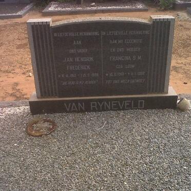 RYNEVELD Jan Hendrik Frederick, van 1912-1998 &amp; Francina S.M. LOUW 1913-1962 