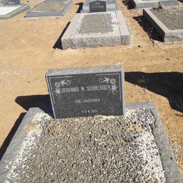 SCHREUDER Johanna W. nee LAUBSCHER -1971