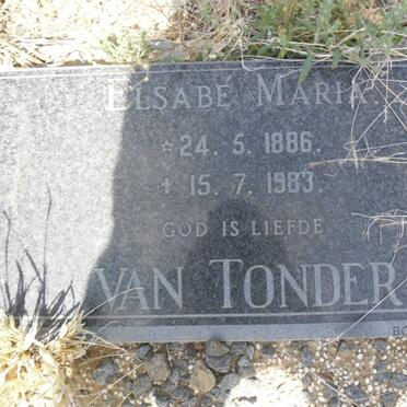 TONDER Elsabé Maria, van 1886-1983