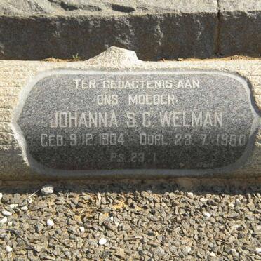 WELMAN Johanna S.C. 1904-1980