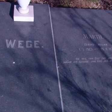 WEGE Martie nee MALAN 1923-1978