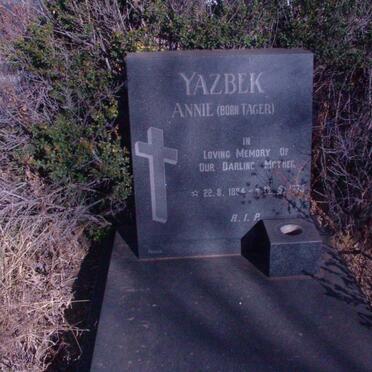 YAZBEK Annie nee TAGER 1894-1973
