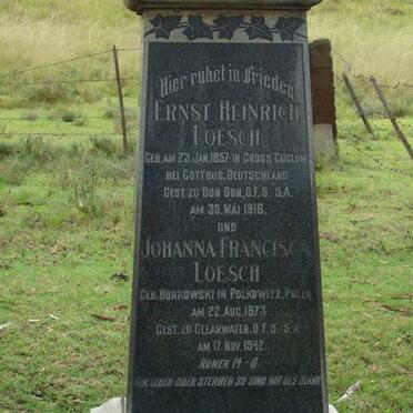 LOESCH Ernst Heinrich 1857-1916 &amp; Johanna Francisca BORKOWSKI 1873-1942