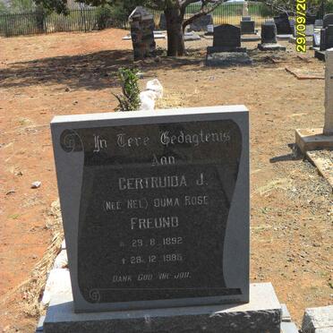 FREUND Gertruida J. nee NEL 1892-1985