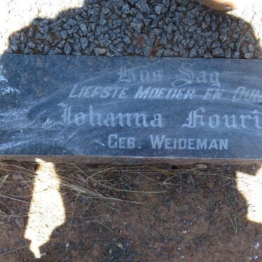 FOURIE Hendrik &amp; Johanna WEIDEMAN :: ERASMUS Elizabeth nee FOURIE