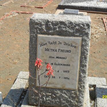 FREUND Metha nee MENZEL 1853-1934
