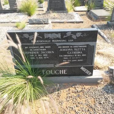 FOUCHÉ Stephanus Jacobus 1892-1974 &amp; Johanna Aletta Catherina ANNANDALE 1892-1977