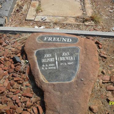 FREUND John Delport 1921-2004 &amp; Joan BOUWER 1927-
