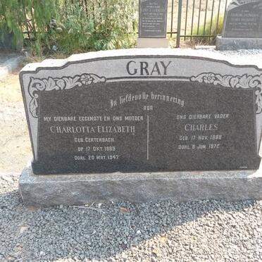 GRAY Charles 1888-1972 &amp; Charlotta Elizabeth GERTENBACH 1889-1947