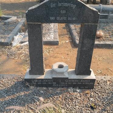 JOOSTE Gideon 1880-1956 &amp; Gertruida 1886-1952