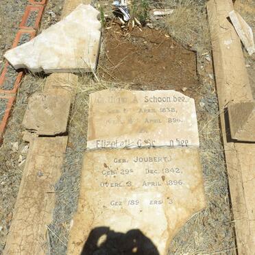 SCHOOMBEE Gielliam A. 1838-1896 &amp; Elizabeth G. JOUBERT 1842-1896