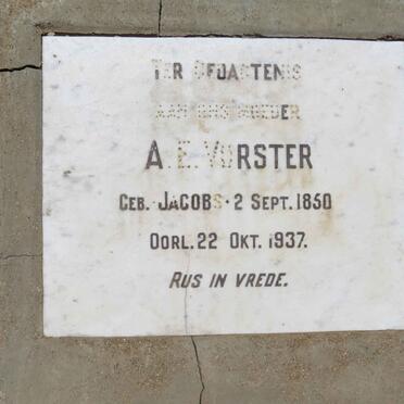 VORSTER A.E. nee JACOBS 1850-1937