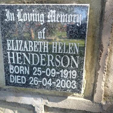HENDERSON Elizabeth Helen 1919-2003