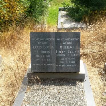 BRUIN Louis Botha, de 1903-1972 &amp; Lacey-Cornes WEILBACH voorheen DE BRUIN 1902-1998
